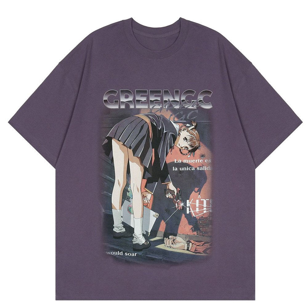 "Watching You" Graphic Unisex Streetwear Vintage Women Men Y2K T-Shirt