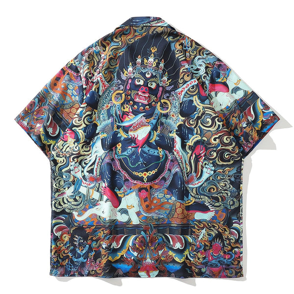 "Angel Dragon" Unisex Streetwear Graphic Button Shirt