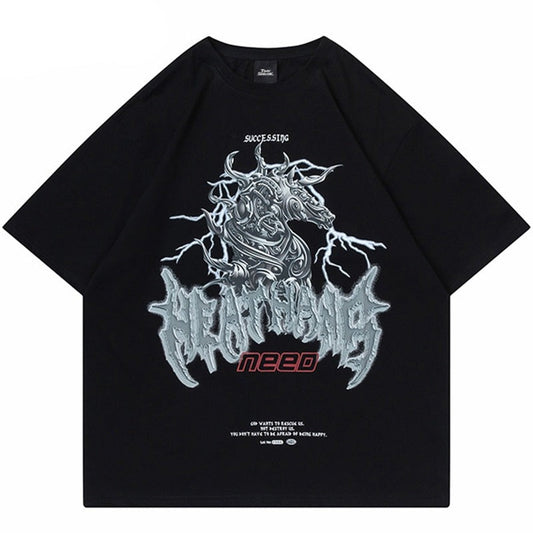 "Grey Dragon" Graphic Unisex Streetwear Women Men Y2K T-Shirt
