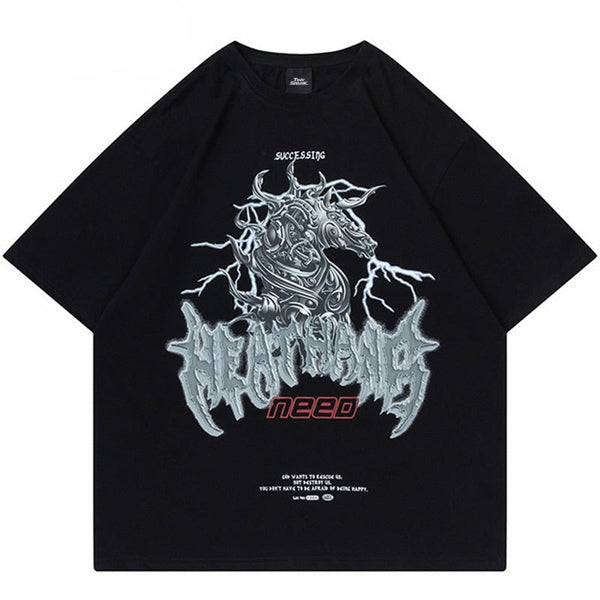 "Grey Dragon" Graphic Unisex Streetwear Women Men Y2K T-Shirt
