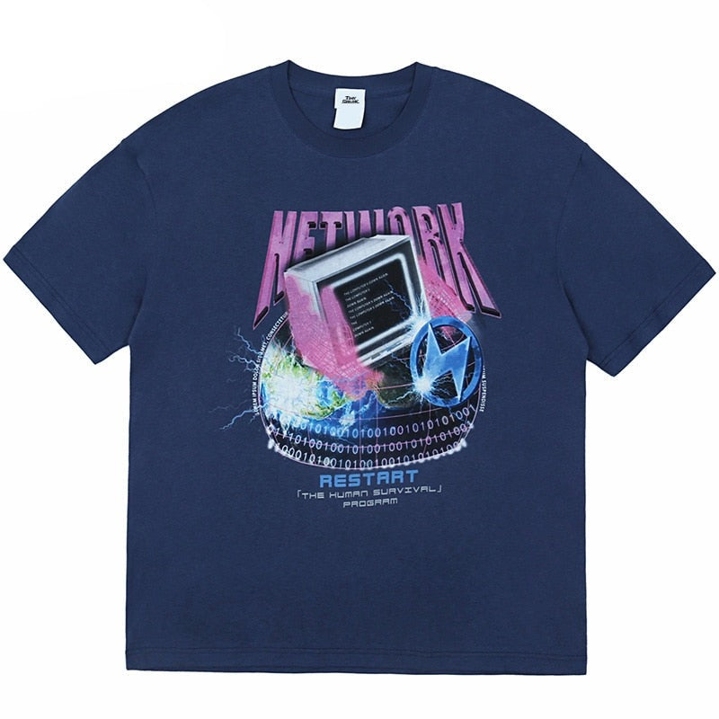 "Network" Graphic Unisex Streetwear Vintage Women Men Y2K T-Shirt