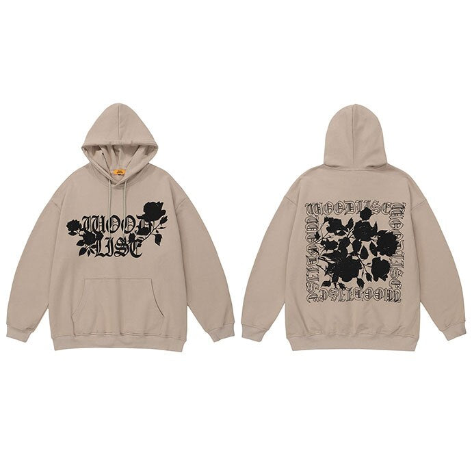"Black Roses" Unisex Men Women Streetwear Graphic Hoodie