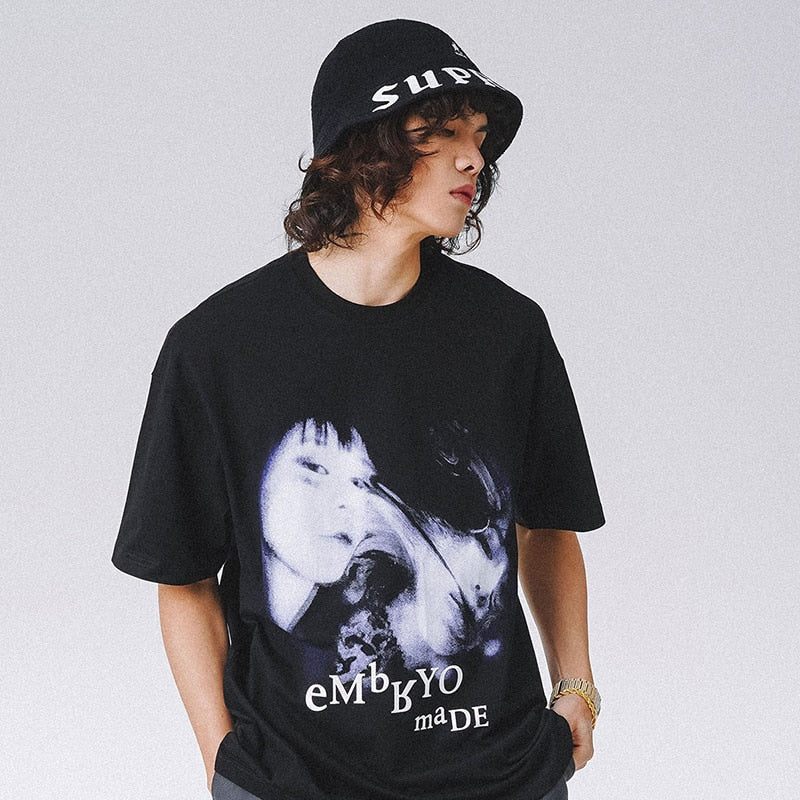 "Blue Fade" Graphic Unisex Streetwear Vintage Women Men Y2K T-Shirt