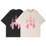 "Red Flame" Graphic Unisex Streetwear Vintage Women Men Y2K T-Shirt