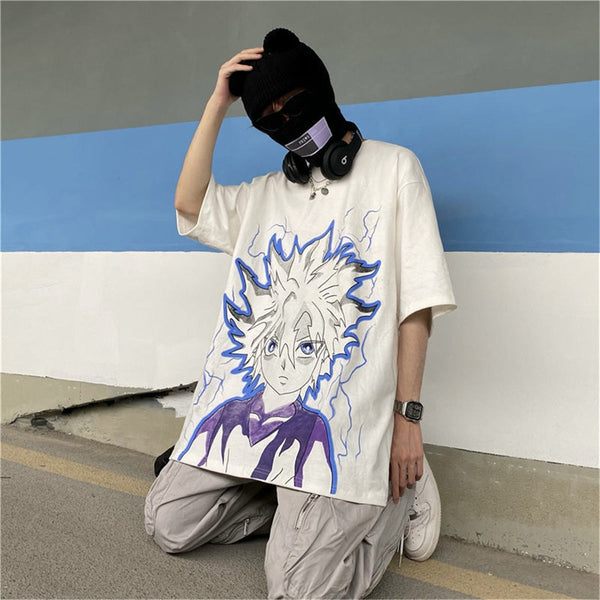 "Blue Hair" Unisex Men Women Streetwear Graphic T-Shirt