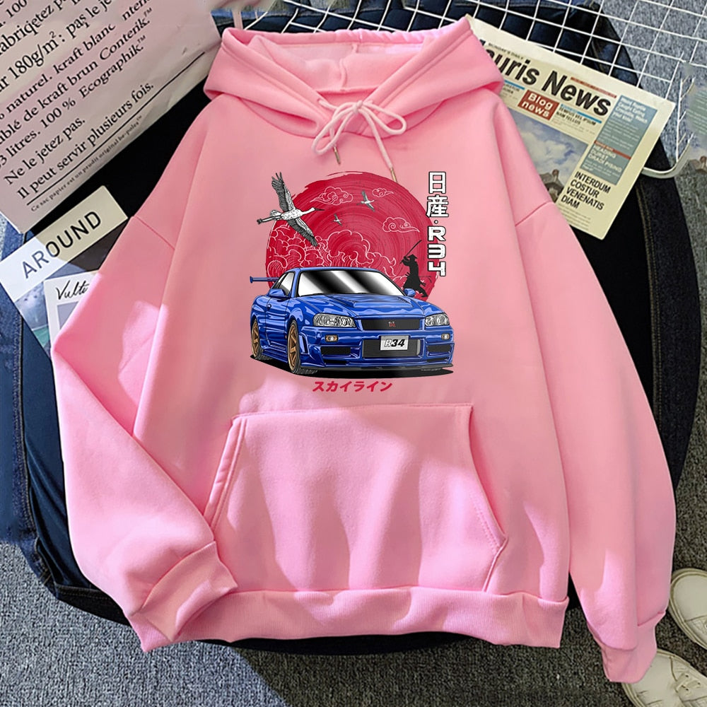 "R34" Graphic Unisex Streetwear Vintage Women Men Y2K Hoodie