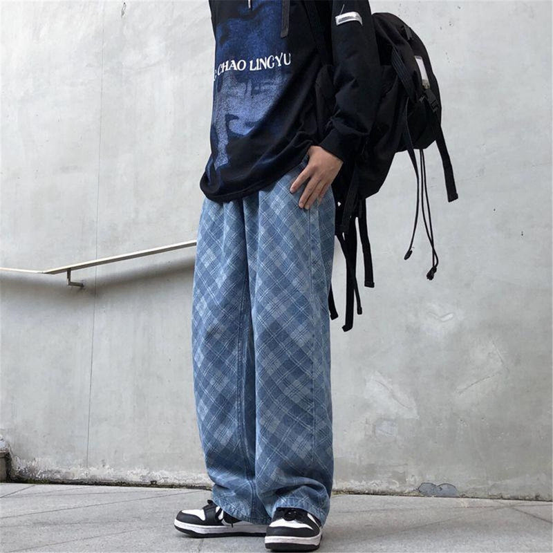 "Plaid"  Hip Hop Graphic Unisex Streetwear Women Men Y2K Pants