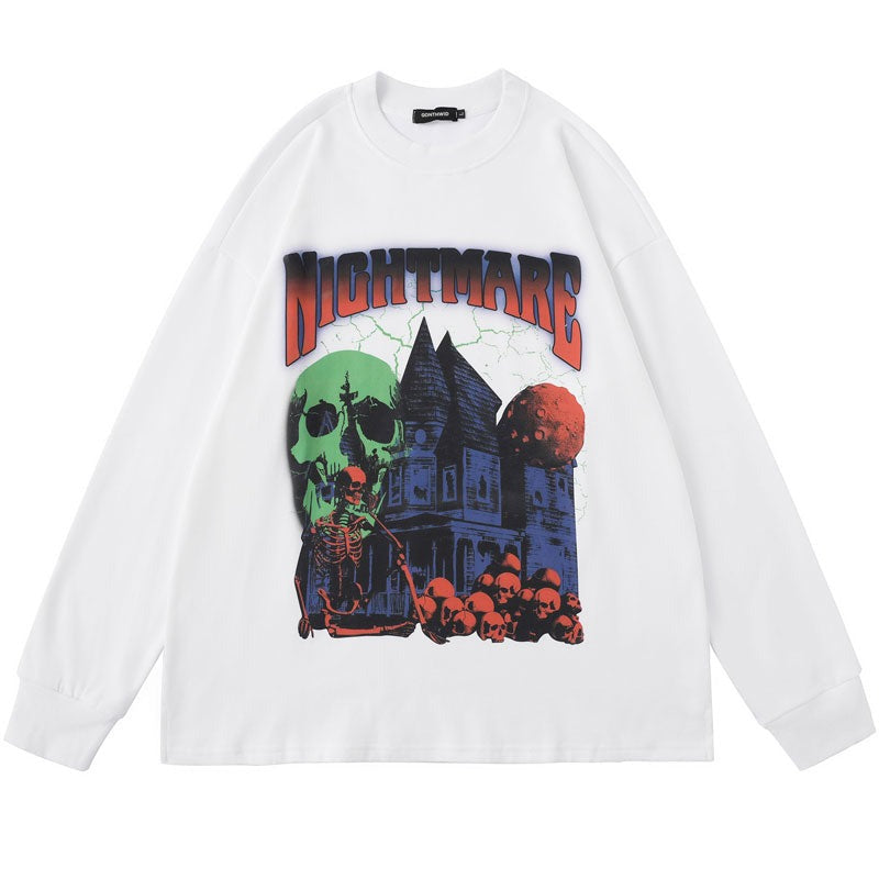 "Nightmare" Graphic Unisex Streetwear Vintage Women Men Y2K Sweatshirt