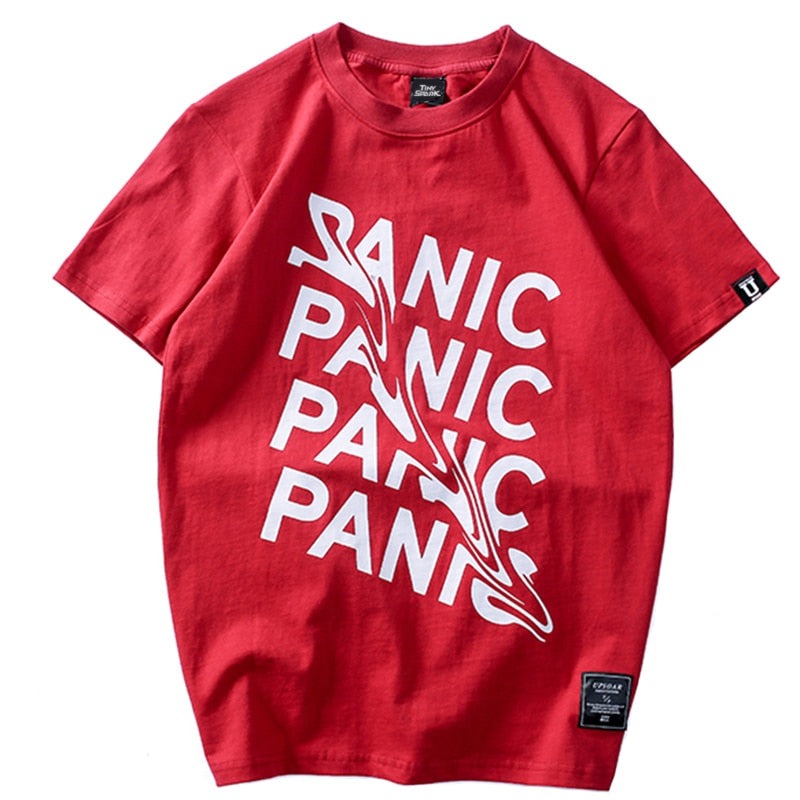 "Panic Now" Graphic Unisex Streetwear Vintage Women Men Y2K T-Shirt