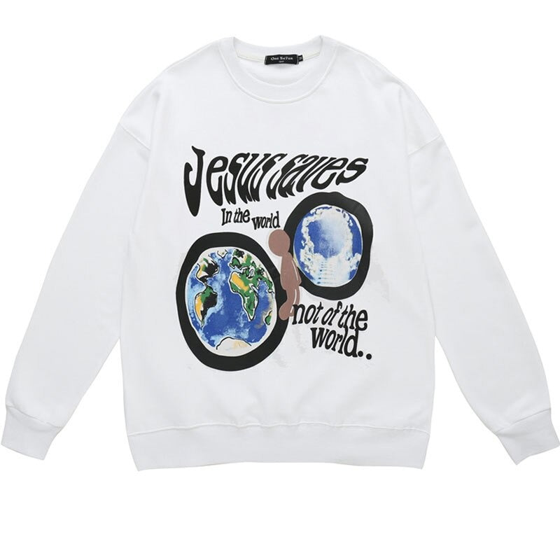 "In This World" Graphic Unisex Streetwear Vintage Women Men Y2K Hoodie