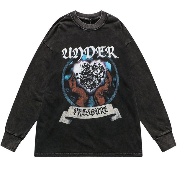 "Under Pressure" Graphic Unisex Streetwear Vintage Women Men Y2K Sweatshirt