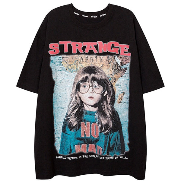 "Strangers Outside" Graphic Unisex Streetwear Vintage Women Men Y2K T-Shirt