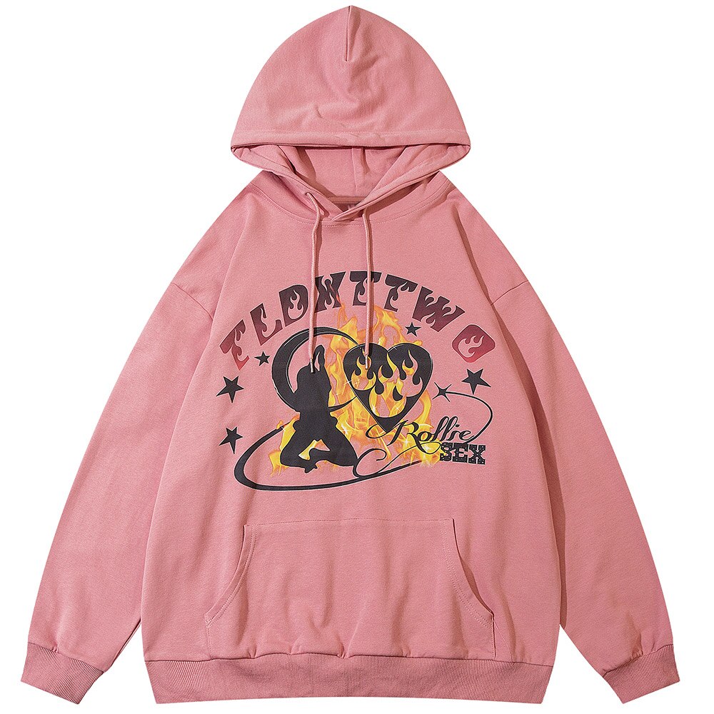 "Dance On Fire" Graphic Unisex Streetwear Vintage Women Men Y2K Hoodie
