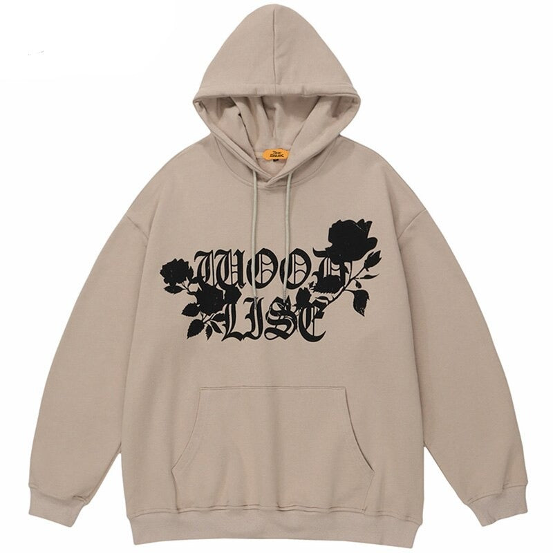 "Black Roses" Unisex Men Women Streetwear Graphic Hoodie