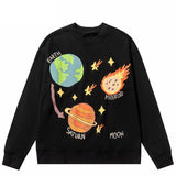 "Planets In Space" Unisex Men Women Streetwear Graphic Sweatshirt