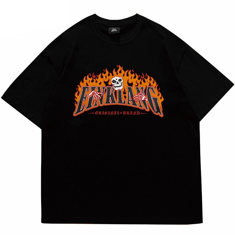 "Big Flame" Unisex Men Women Streetwear Graphic T-Shirt