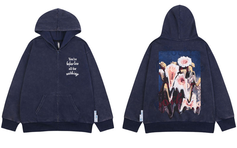 "Floating Floral" Unisex Men Women Streetwear Graphic Hoodie