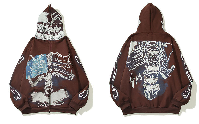"Blue Bones" Unisex Men Women Streetwear Graphic Hoodie