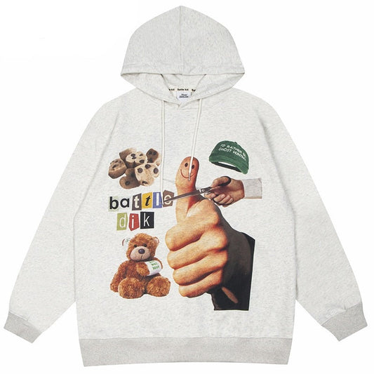 "Thumbs Up" Graphic Unisex Streetwear Vintage Women Men Y2K Hoodie