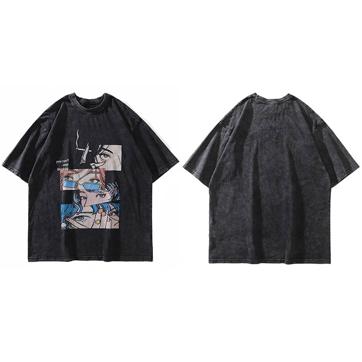 "Glares" Graphic Unisex Streetwear Women Men Y2K T-Shirt
