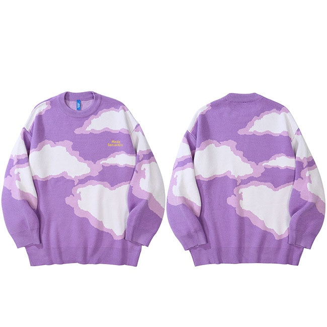"Cloudy Days" Unisex Men Women Streetwear Graphic Sweater