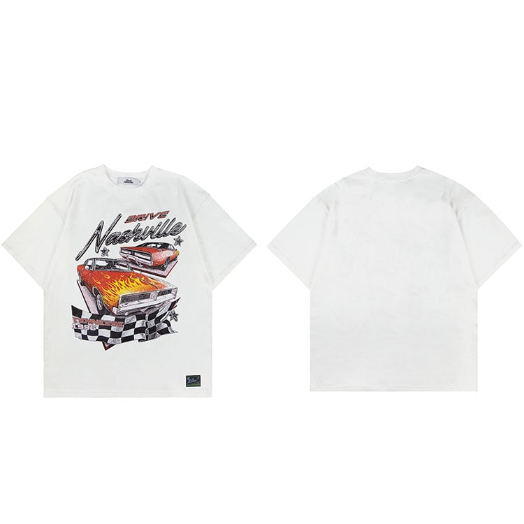 "Race Track" Graphic Unisex Streetwear Vintage Women Men Y2K T-Shirt