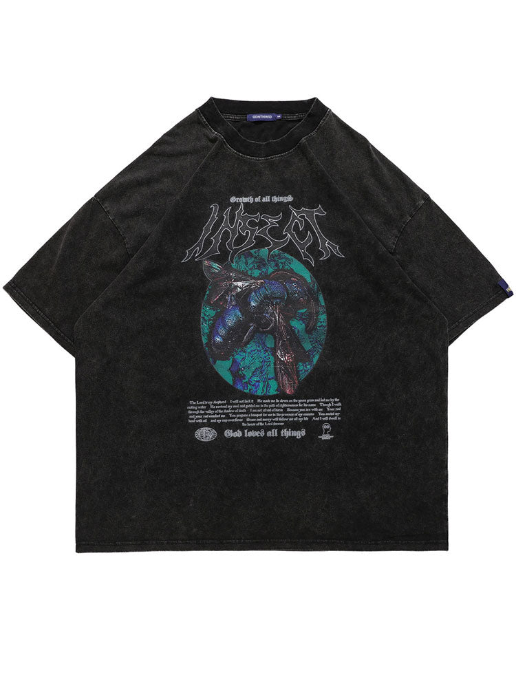 "Blue Heart" Unisex Men Women Streetwear Graphic T-Shirt