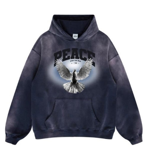 "Peace Region" Graphic Unisex Streetwear Vintage Women Men Y2K Hoodie