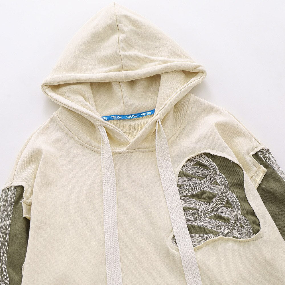 "Patchwork" Graphic Unisex Streetwear Vintage Women Men Y2K Hoodie