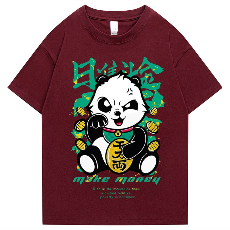 "Rich Panda” Graphic Unisex Streetwear Vintage Women Men Y2K T-Shirt