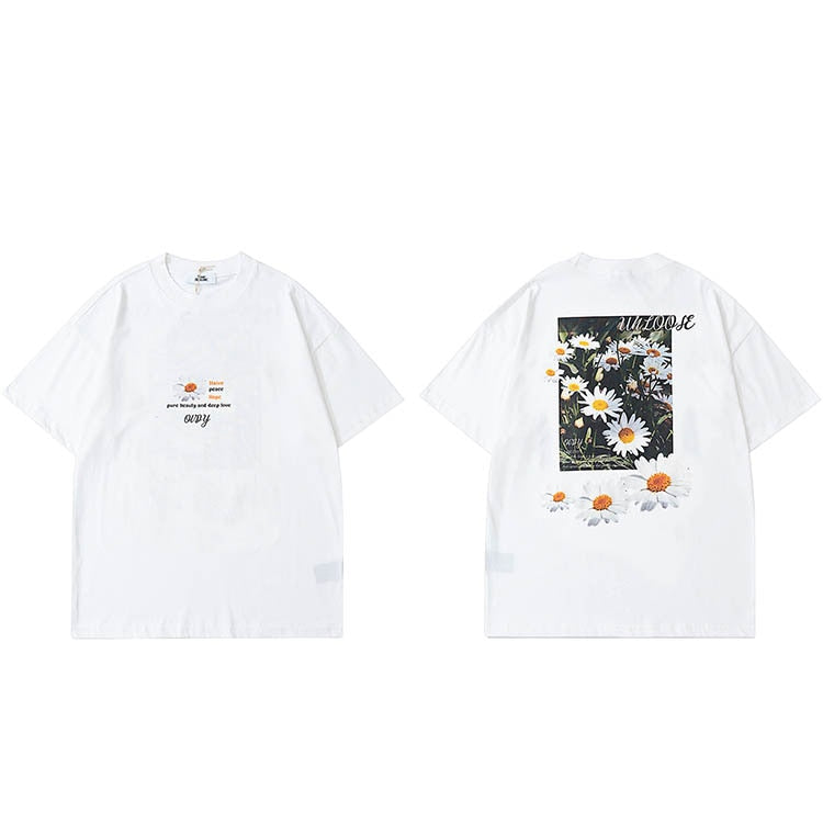 "Flower Basis" Unisex Men Women Streetwear Graphic T-Shirt