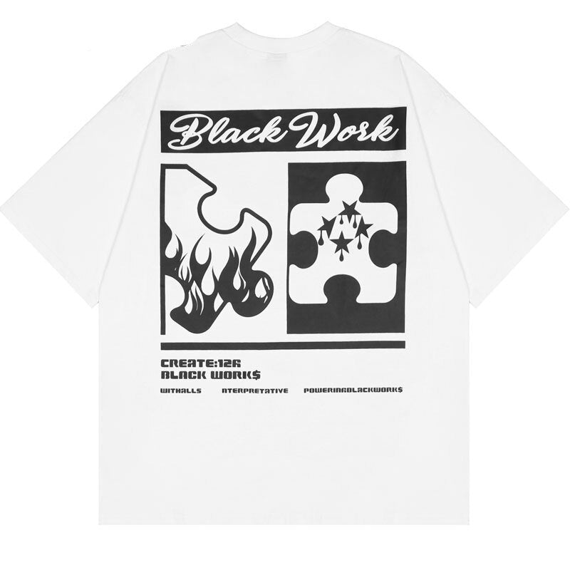 "Blue Flame" Unisex Men Women Streetwear Graphic T-Shirt