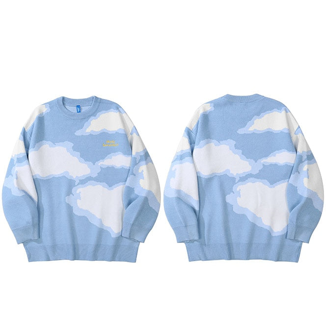 "Cloudy Days" Unisex Men Women Streetwear Graphic Sweater