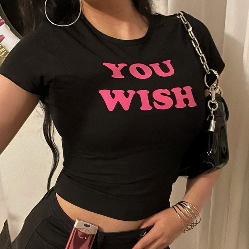 "Take A Wish" Graphic Unisex Streetwear Vintage Women Men Y2K T-Shirt