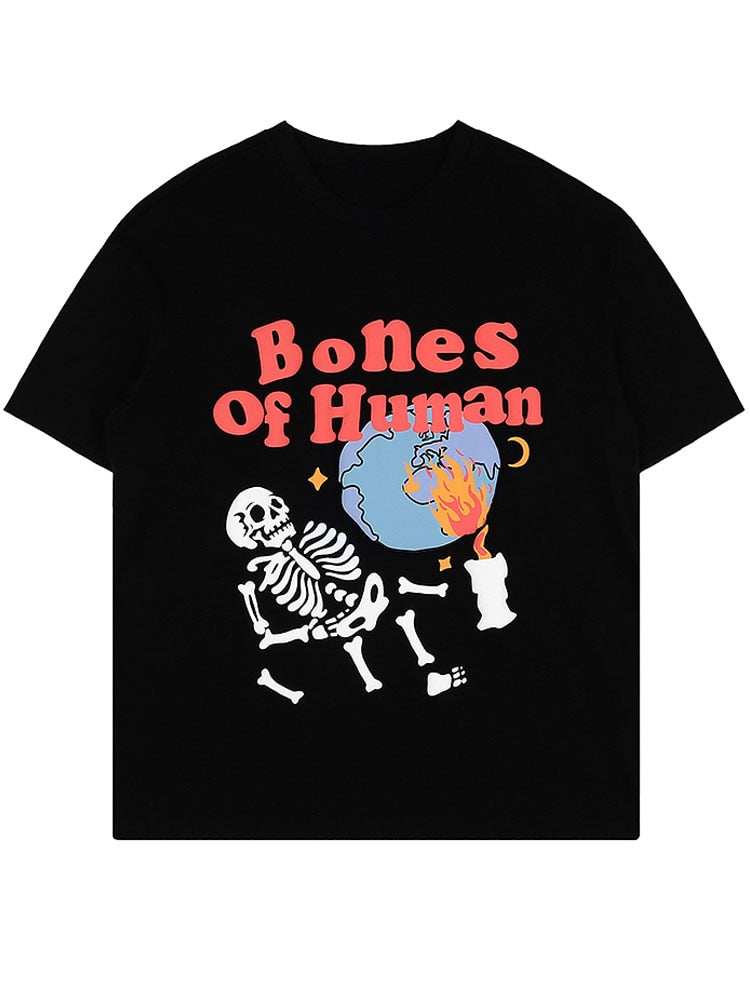 "Strong Bones" Graphic Unisex Streetwear Vintage Women Men Y2K T-Shirt