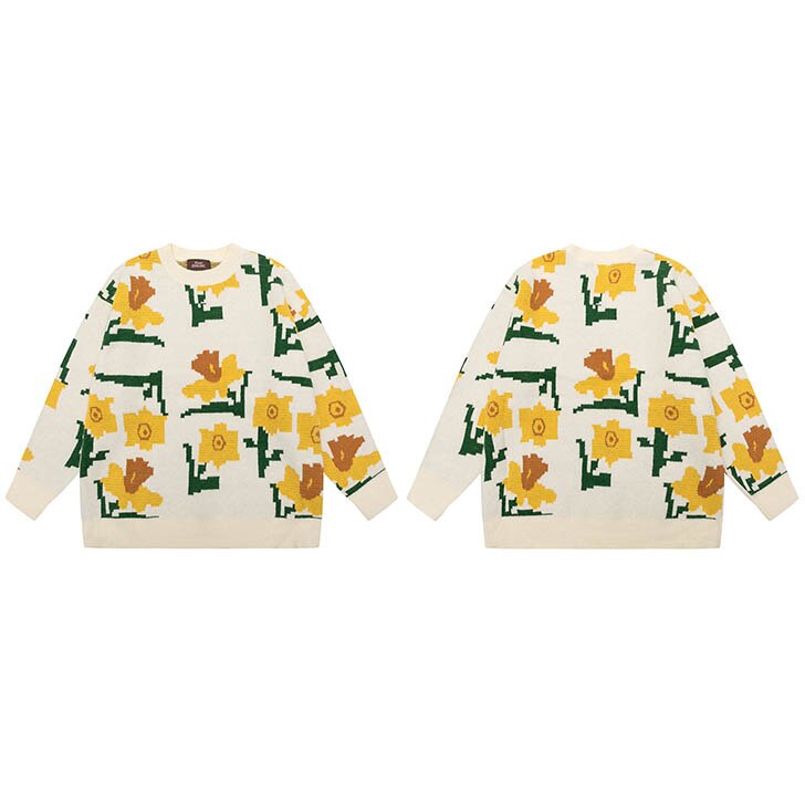 "Orange Garden" Graphic Unisex Streetwear Vintage Women Men Y2K Sweater