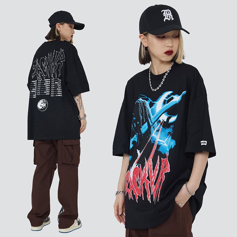 "Moon Slayer" Graphic Unisex Streetwear Vintage Women Men Y2K T-Shirt