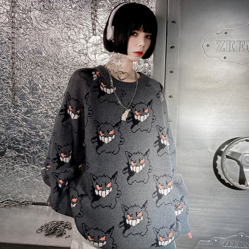 "Ghost Kid" Graphic Unisex Streetwear Women Men Y2K Sweater