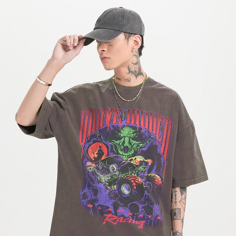 "Monster Truck Entry" Graphic Unisex Streetwear Vintage Women Men Y2K T-Shirt