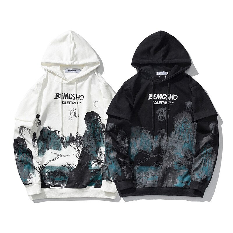 "Dark Clouds" Graphic Unisex Streetwear Vintage Women Men Y2K Hoodie