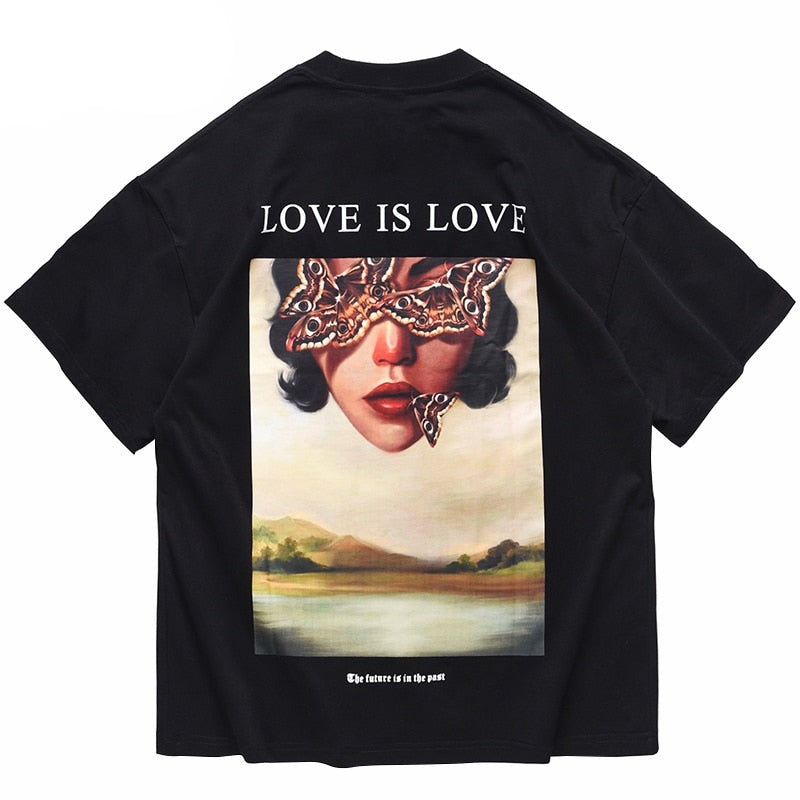 "Love Is All" Graphic Unisex Streetwear Vintage Women Men Y2K T-Shirt