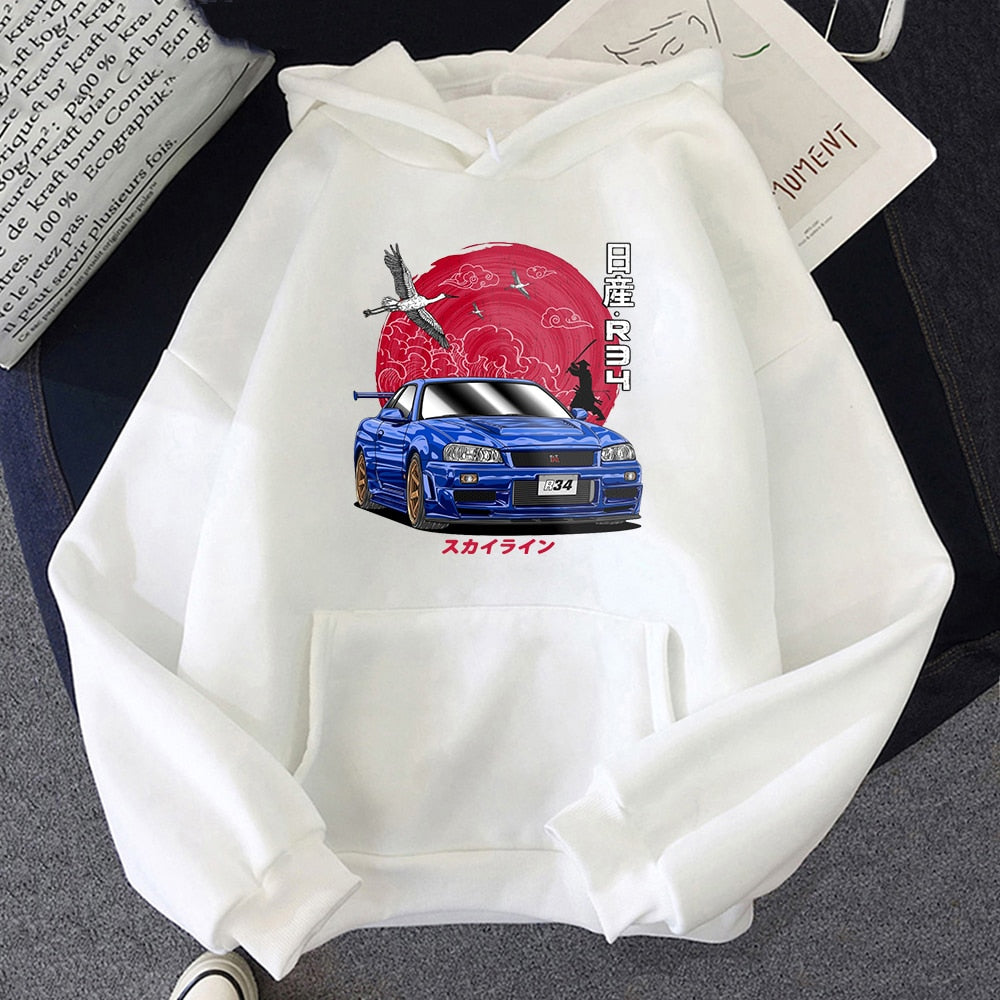 "R34" Graphic Unisex Streetwear Vintage Women Men Y2K Hoodie