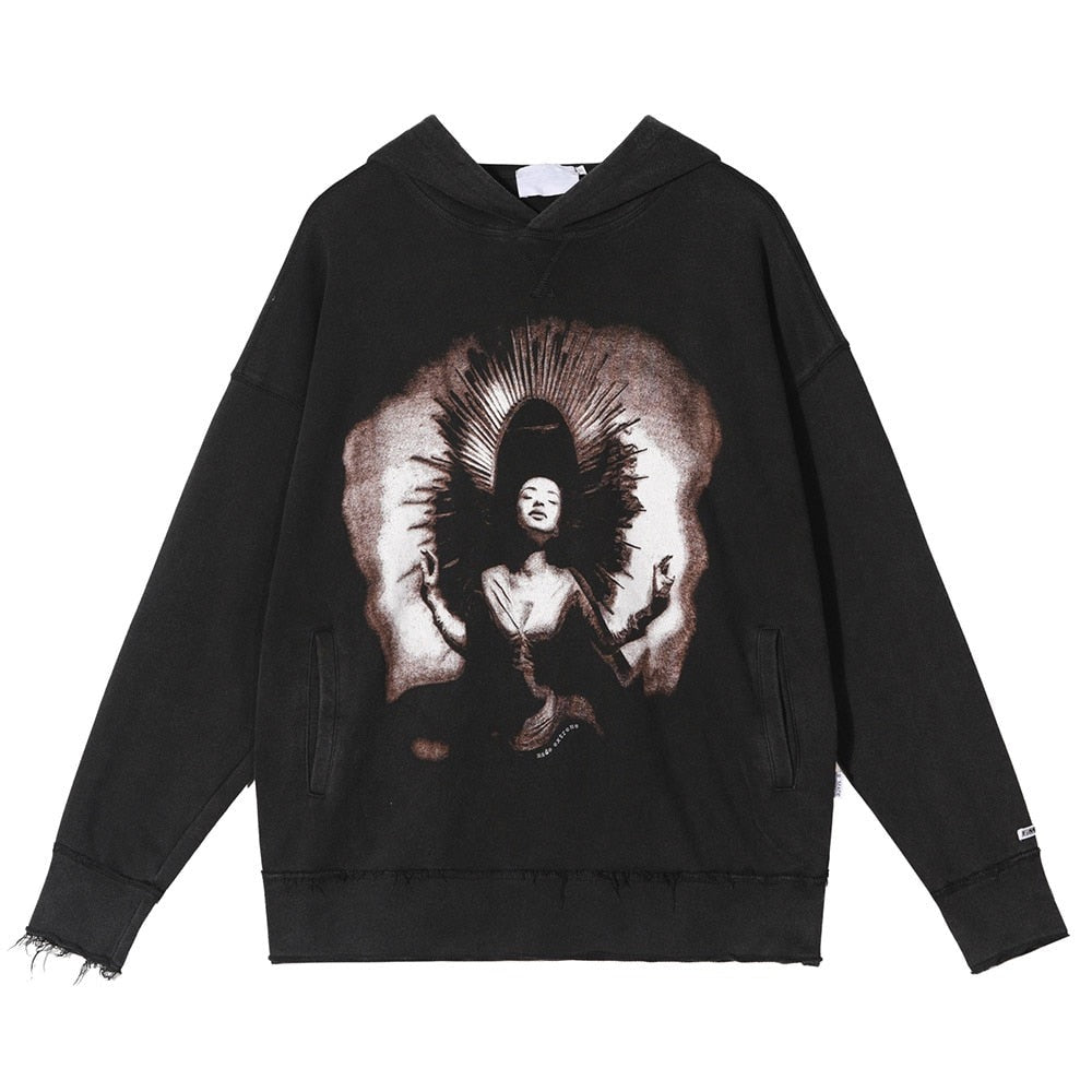 "Ghost Lady" Graphic Unisex Streetwear Women Men Y2K Hoodie