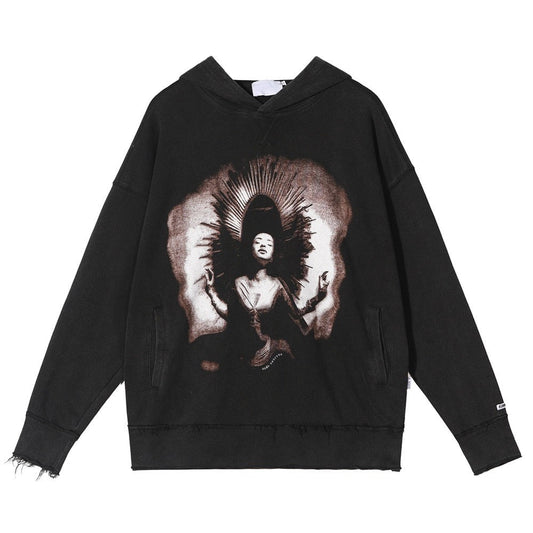 "Ghost Lady" Graphic Unisex Streetwear Women Men Y2K Hoodie