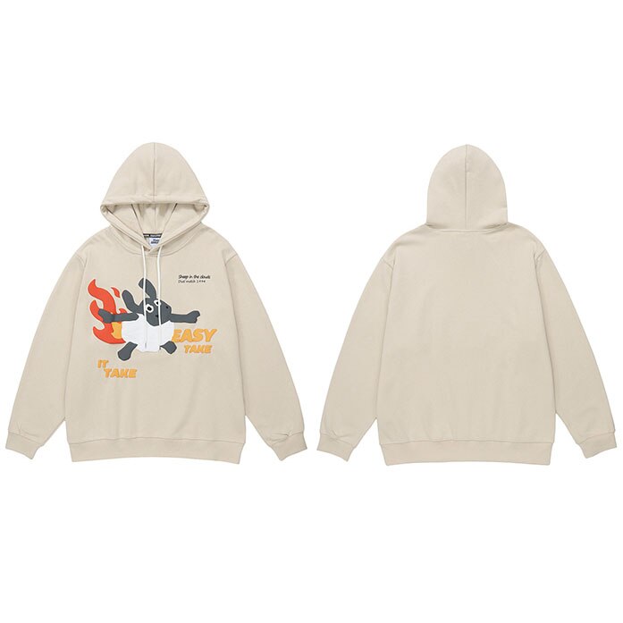 "Take It Easy" Graphic Unisex Streetwear Vintage Women Men Y2K Hoodie