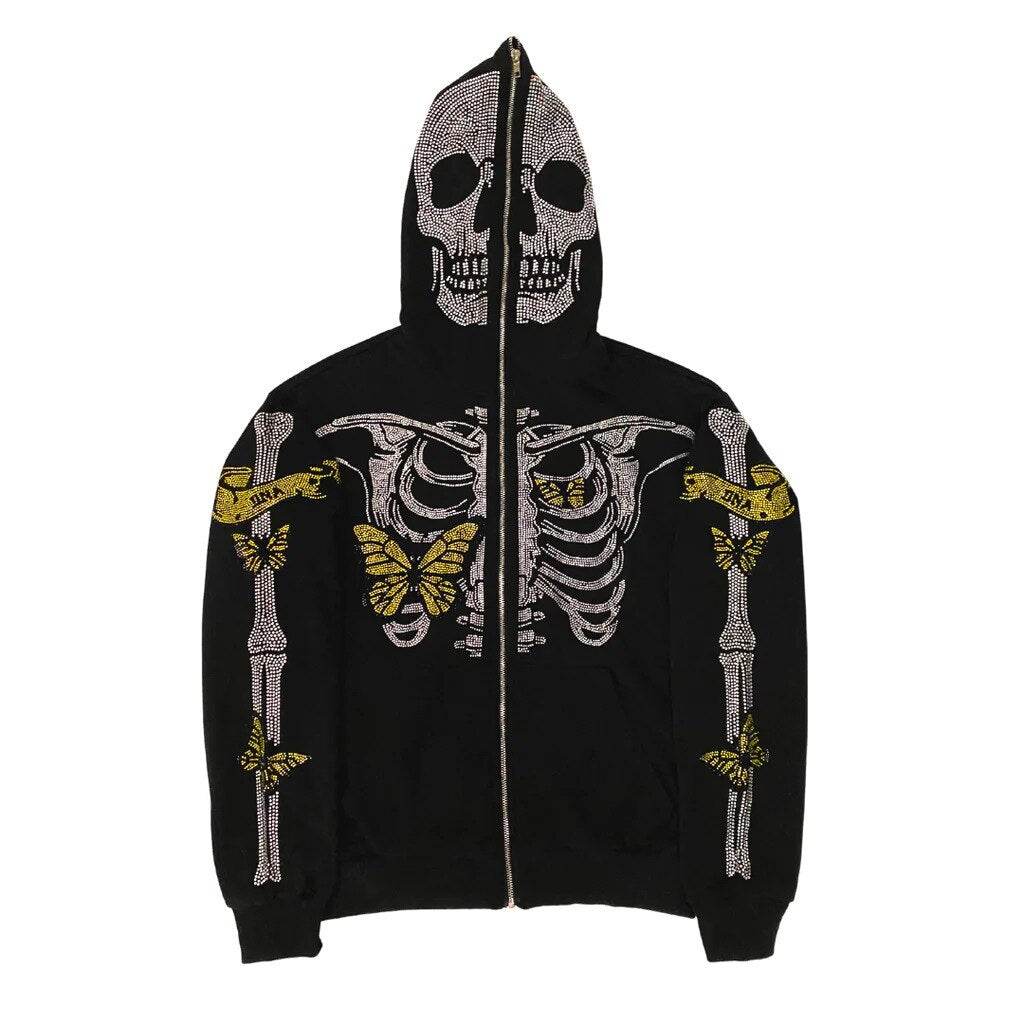Oversized vintage hoodie with gothic and Y2K graphic design, relaxed streetwear silhouette, and retro urban aesthetic built for daily wear and layered outfits.