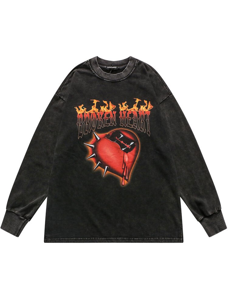 "Broken Heart" Unisex Men Women Streetwear Graphic Sweatshirt
