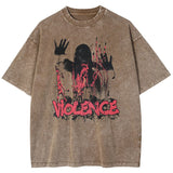 "Violence" Graphic Unisex Streetwear Vintage Women Men Y2K T-Shirt