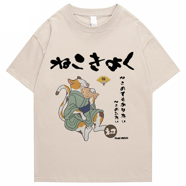 Men Tshirt Streetwear Japanese Harajuku Funny Fisher Cat T Shirt, streetwear graphic t‑shirt, in white, size S, harajuku aesthetic, soft cotton, relaxed fit, premium print, daily wear, Club Paradise a, unisex streetwear,