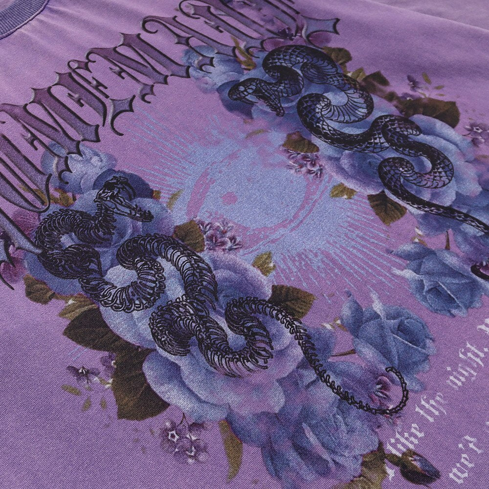 "Purple Garden" Graphic Unisex Streetwear Vintage Women Men Y2K T-Shirt